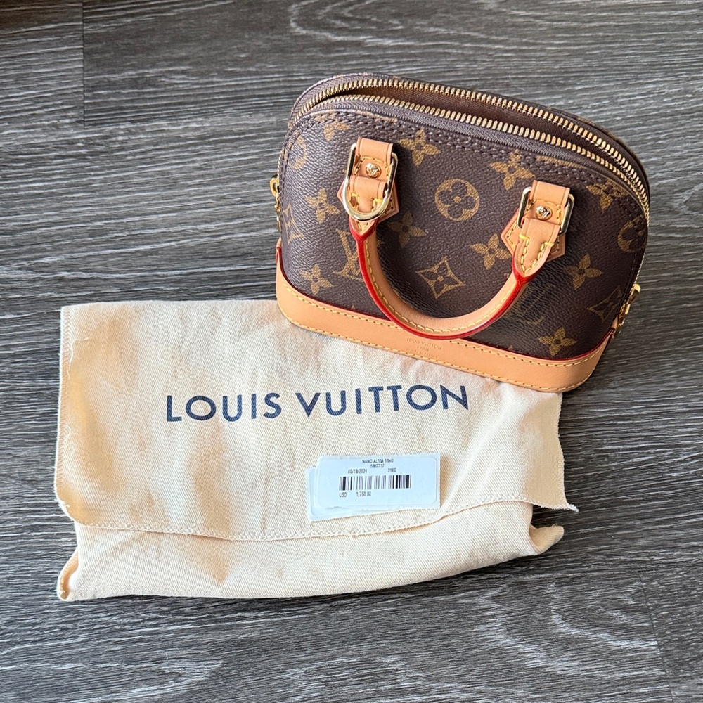 Louis Vuitton Mini Bag in Brown Monogram with Red Accents
